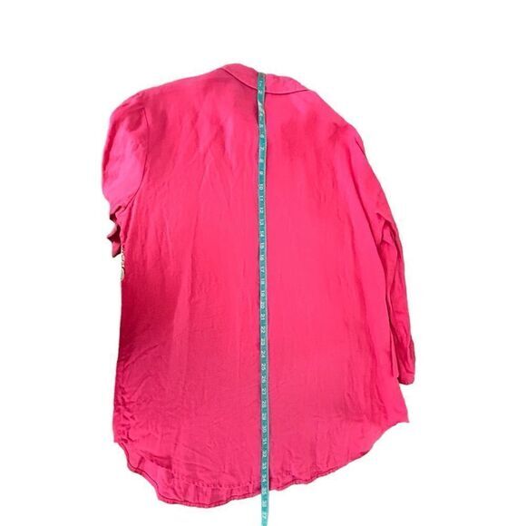 Soft Surroundings Linen Pink full Button Front 100% Linen top Size XL - Picture 7 of 9